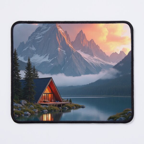 Item preview, Lakeside Retreat - Cabin Beneath the Peaks designed and sold by nhk999.
