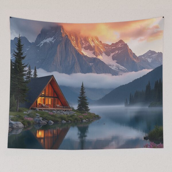 Item preview, Twilight Reflections - Mountain Cabin Sanctuary designed and sold by nhk999.