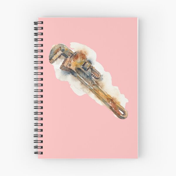 Item preview, Vintage Watercolor Rusty Pipe Wrench Tool Artwork designed and sold by bvdesignart.