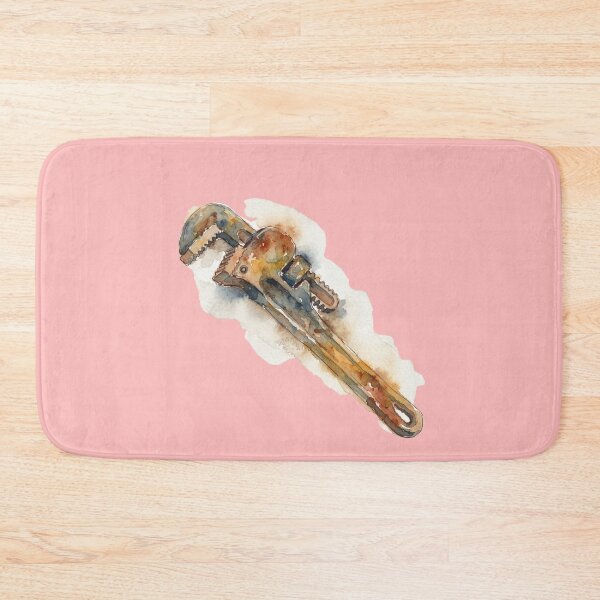 Item preview, Vintage Watercolor Rusty Pipe Wrench Tool Artwork designed and sold by bvdesignart.