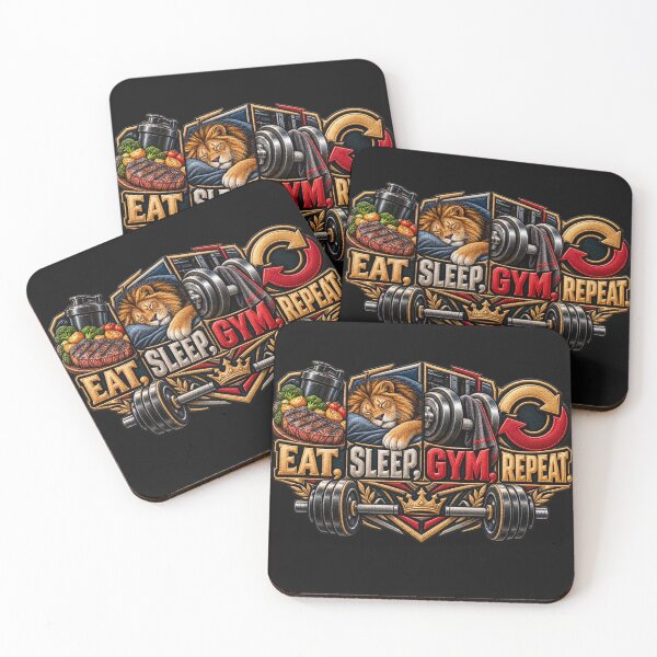 Item preview, Eat Sleep Gym Repeat Fitness Quote – Embroidered Weightlifting Motivation Design designed and sold by Emoji Emblems.