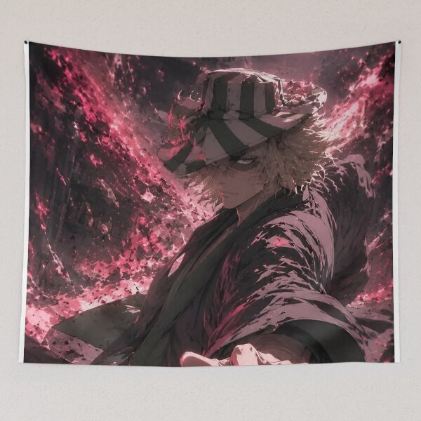 Item preview, Crimson Samurai Warrior – Pink Anime Swordsman Dark Japanese Aesthetic designed and sold by Dyan4.