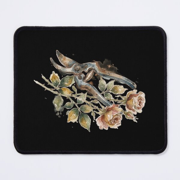 Item preview, Vintage Garden Pruners And Watercolor Roses Art designed and sold by bvdesignart.
