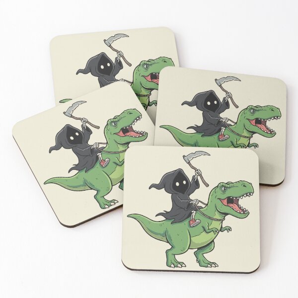 Item preview, Grim Reaper Riding Dinosaur T-Rex  designed and sold by Gkinoki.