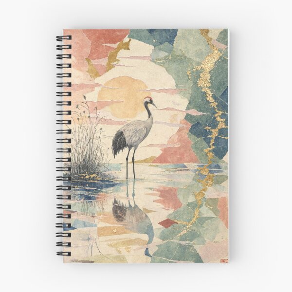 Item preview, Elegant Japanese Crane and Golden Sun Landscape designed and sold by Discount code.