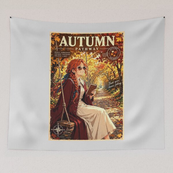 Item preview, South Korea — Nami Island — A Playful Autumn Swing Beneath a Sea of Golden Leaves designed and sold by DibujandoPorfa.