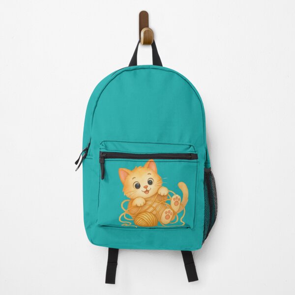 Item preview, Cute Orange Kitten Playing Ball Yarn designed and sold by MH Digital Studio .