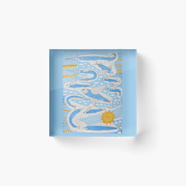 Item preview, Between sky and sea: whimsical flying fish  designed and sold by Anna-Art-Studio.