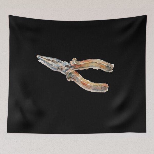 Item preview, Vintage Watercolor Needle Nose Pliers Tool Art designed and sold by bvdesignart.