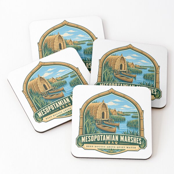 Item preview, Mesopotamian Marshes Iraq Reed Houses Above Quiet Water Wetland History Culture Travel designed and sold by Simsimah26Parks.