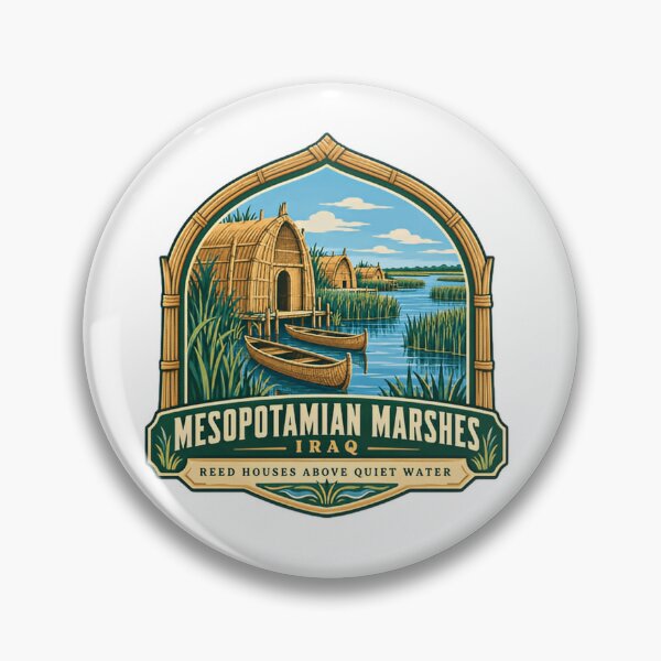 Item preview, Mesopotamian Marshes Iraq Reed Houses Above Quiet Water Wetland History Culture Travel designed and sold by Simsimah26Parks.