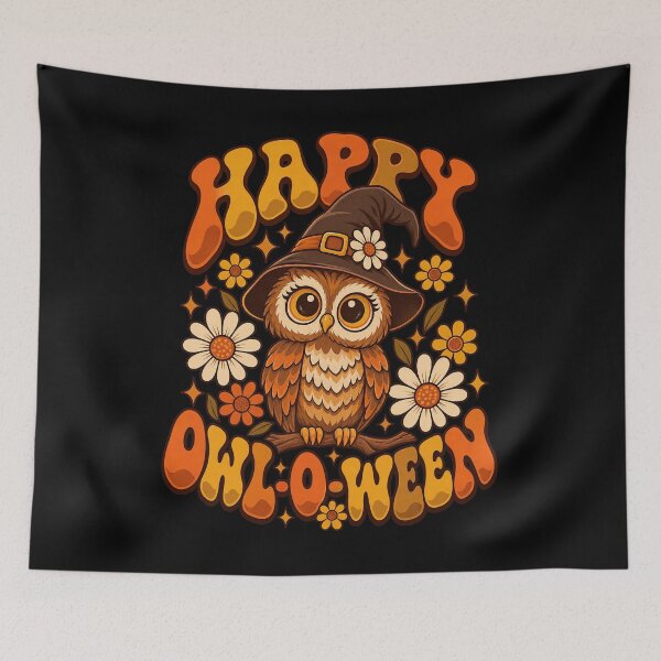 Item preview, Happy Owl O Ween 70s Groovy Witch Owl Daisyssssssssssss designed and sold by adiencarteras.