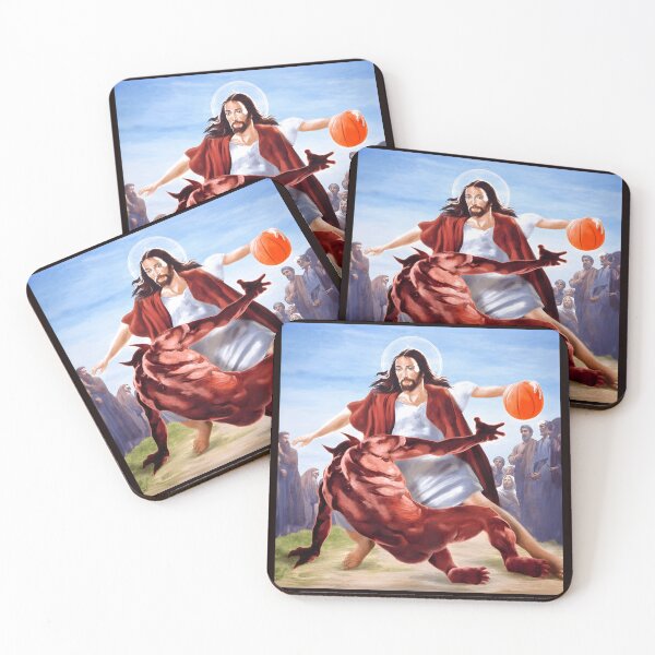 Item preview, Jesus Dunking On Devil Basketball Art designed and sold by Hector-Studio.