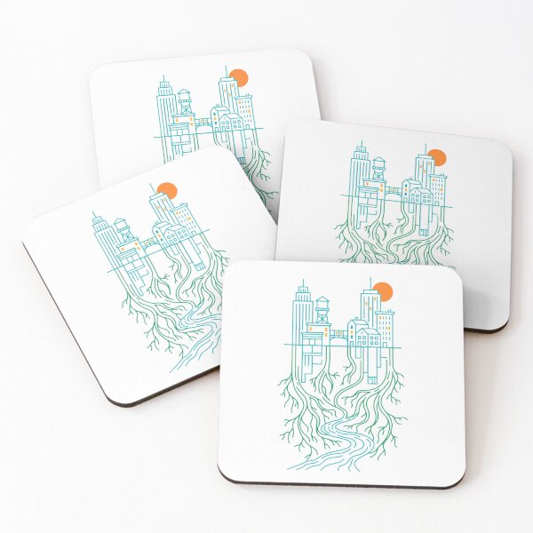 Item preview, City Skyline with Tree Roots – Urban Nature designed and sold by AliveStyle.