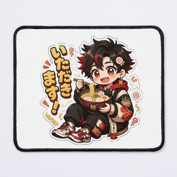 Item preview, Streetwear Chibi Anime Japanese Boy eating Ramen designed and sold by Animepopstudio.