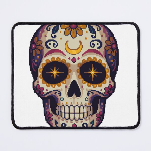 Item preview, Crescent Moon Calavera Día de los Muertos Pixel Art designed and sold by PixelBrujeria.