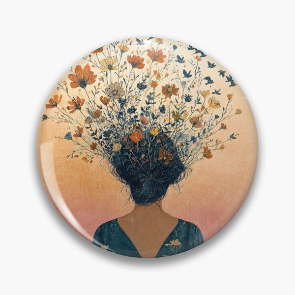 Item preview, Surreal Blooming Mind Woman with Flying Birds designed and sold by Discount code.