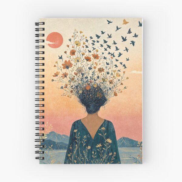 Item preview, Surreal Blooming Mind Woman with Flying Birds designed and sold by Discount code.