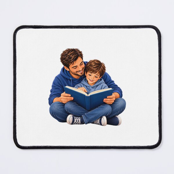 Item preview, Father and Son Reading Together – Family Reading Time designed and sold by FootprintofLove.