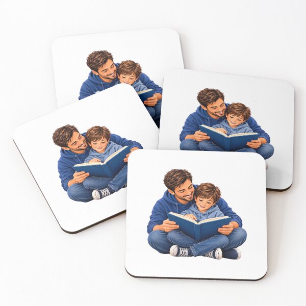 Item preview, Father and Son Reading Together – Family Reading Time designed and sold by FootprintofLove.