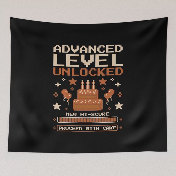 Item preview, Advanced Level Unlocked Birthday Pixel Art Retro Arcade Gamer Birthday Cake Tee New Hi-Score designed and sold by HYPNK.