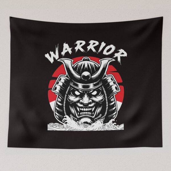 Item preview, Warrior Samurai Mask Red Sun Wave designed and sold by Hector-Studio.