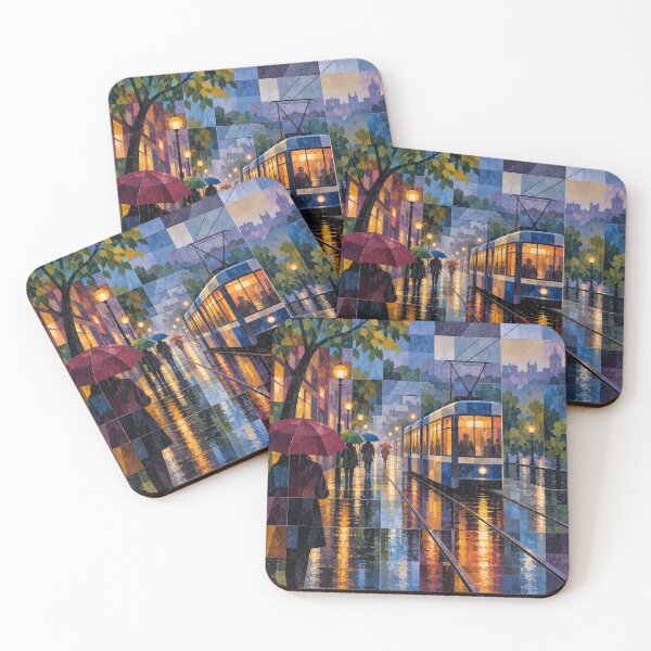 Item preview, Chisinau Tram Rain Mosaic designed and sold by aihrgdesign.