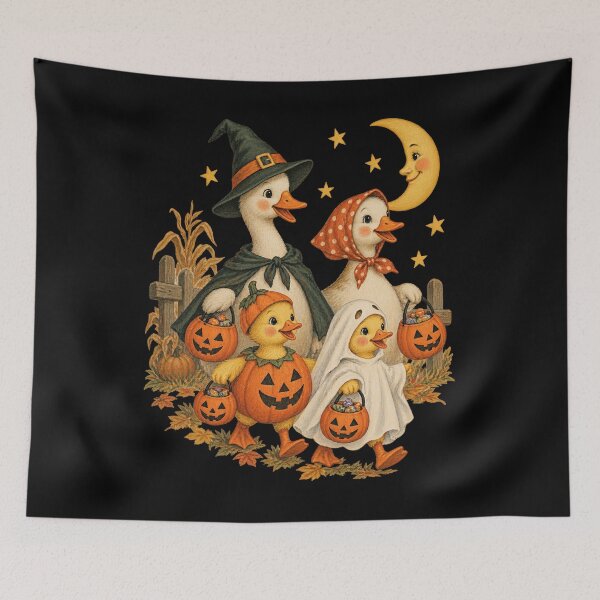 Item preview, Halloween Goose And Ducklings In themes Autumn Farm Artwork designed and sold by adiencarteras.