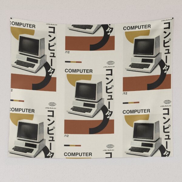 Item preview, Vintage Computer Halftone Japanese Style - 80s Cyber Nostalgia designed and sold by Billy Morfo™.