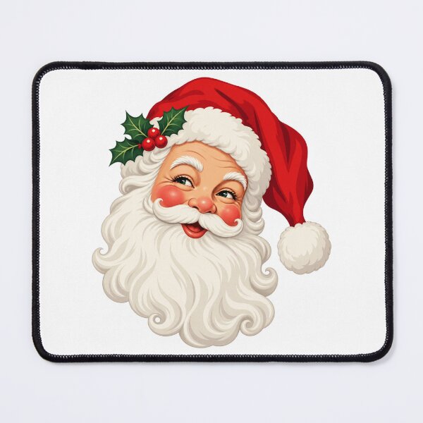 Item preview, Winking Jolly Santa with Holly and Curly White Beard designed and sold by skyartdesign.