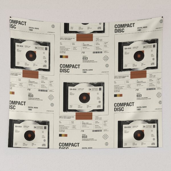 Item preview, Compact Disc 1982 Vintage Halftone Poster - Pure Retro Audio Nostalgia designed and sold by Billy Morfo™.