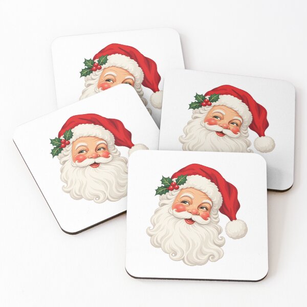 Item preview, Winking Jolly Santa with Holly and Curly White Beard designed and sold by skyartdesign.