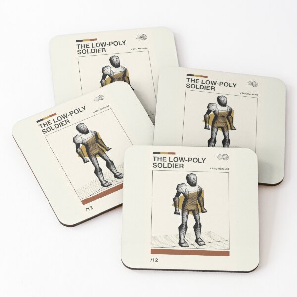 Item preview, Low-Poly Soldier Halftone Grid Poster - Early 3D Polygon Nostalgia designed and sold by Billy Morfo™.
