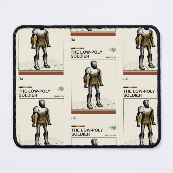Item preview, Low-Poly Soldier Halftone Grid Poster - Early 3D Polygon Nostalgia designed and sold by Billy Morfo™.