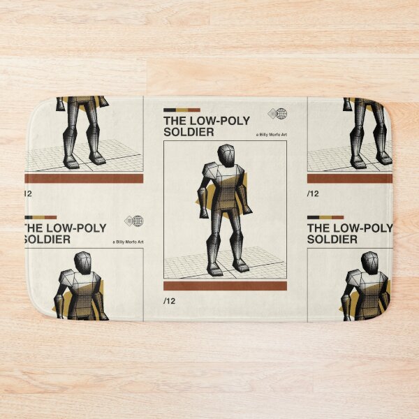 Item preview, Low-Poly Soldier Halftone Grid Poster - Early 3D Polygon Nostalgia designed and sold by Billy Morfo™.