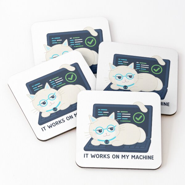 Item preview, It Works On My Machine Cat – Programmer Cat on Laptop Coding Humor designed and sold by Suko8423.