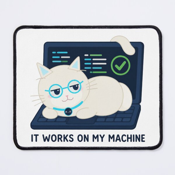 Item preview, It Works On My Machine Cat – Programmer Cat on Laptop Coding Humor designed and sold by Suko8423.