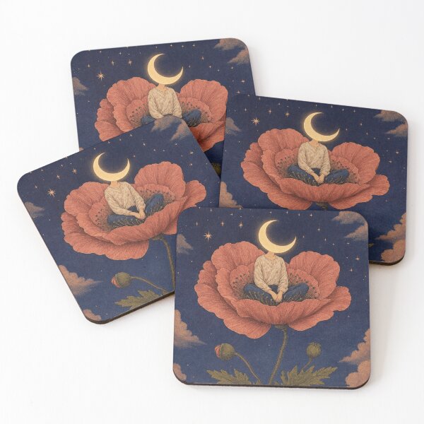 Item preview, Surreal Celestial Moon Head in Red Poppy designed and sold by Discount code.