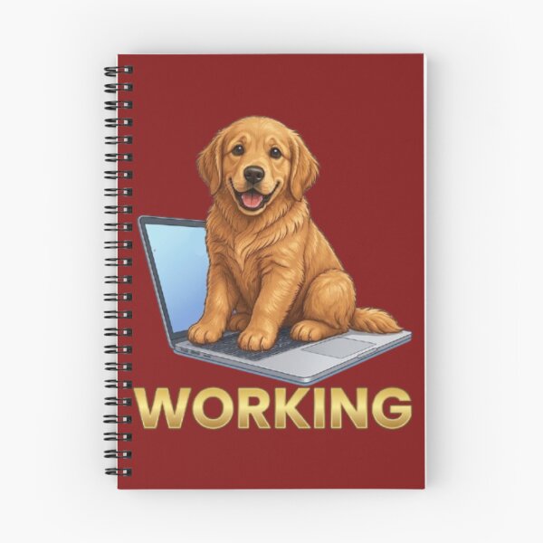 Item preview, Cute Golden Retriever Puppy Working on Laptop designed and sold by Northern Glow Art.