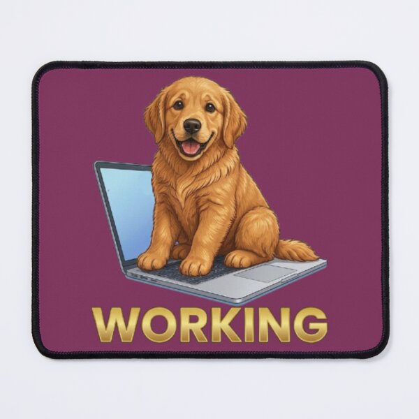 Item preview, Cute Golden Retriever Puppy Working on Laptop designed and sold by Northern Glow Art.