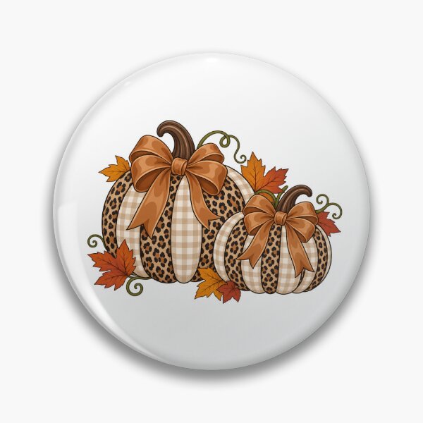 Item preview, Gingham and Leopard Pumpkins with Autumn Ribbon Bows designed and sold by skyartdesign.