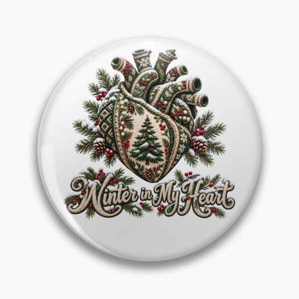 Item preview, Winter in My Heart – Embroidered Rustic Christmas Heart designed and sold by DansCreations42.