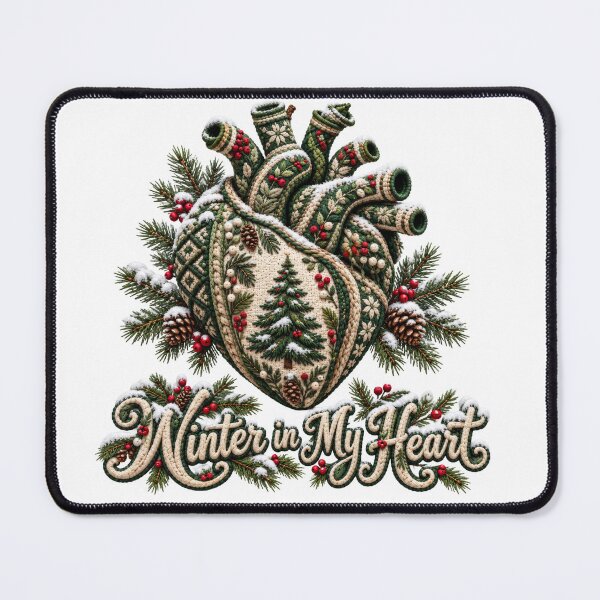 Item preview, Winter in My Heart – Embroidered Rustic Christmas Heart designed and sold by DansCreations42.