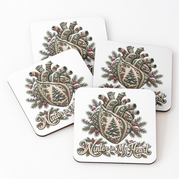 Item preview, Winter in My Heart – Embroidered Rustic Christmas Heart designed and sold by DansCreations42.