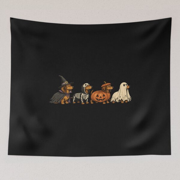 Artikelvorschau, Halloween Dackel Gruseliges Wiener Welpenkostüm Hexe Geist entworfen und verkauft von jackelmbradyt.