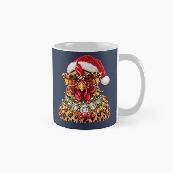 Item preview, Sassy Christmas Chicken Leopard Glam Holiday Farm Diva Art designed and sold by AmiGraph.