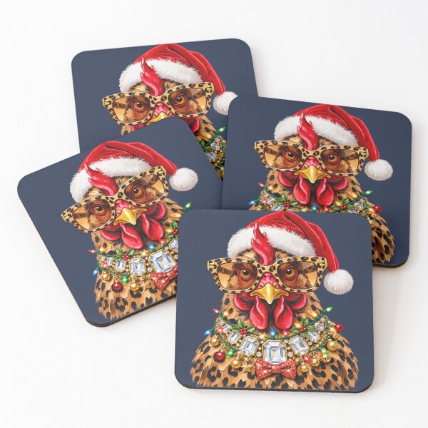 Item preview, Sassy Christmas Chicken Leopard Glam Holiday Farm Diva Art designed and sold by AmiGraph.