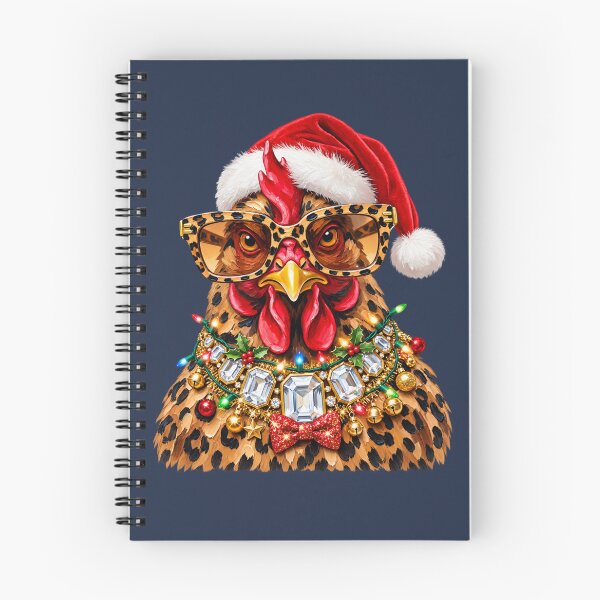 Item preview, Sassy Christmas Chicken Leopard Glam Holiday Farm Diva Art designed and sold by AmiGraph.