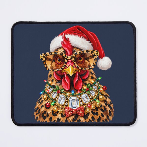 Item preview, Sassy Christmas Chicken Leopard Glam Holiday Farm Diva Art designed and sold by AmiGraph.