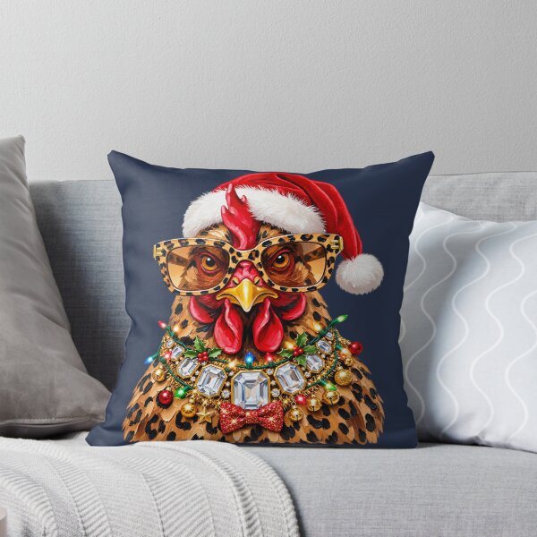 Item preview, Sassy Christmas Chicken Leopard Glam Holiday Farm Diva Art designed and sold by AmiGraph.